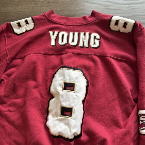 VTG San Francisco 49ers Steve‎ Young Crewneck Sweatshirt Jersey Starter Men's 48 - Picture 4 of 8